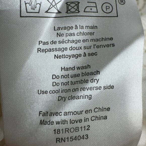 NWT Sezane Sarah Robe Crochet Eyelet 3/4 Sleeve Mini Dress (38) Ecru Cream - Picture 7 of 10